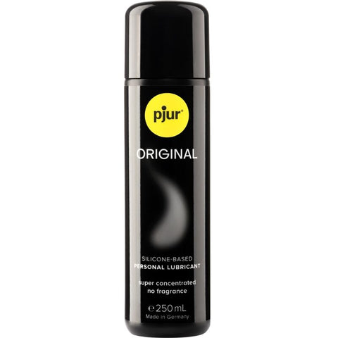 Flacon noir Pjur Original de 250 ml, lubrifiant à base de silicone, pastille jaune pjur