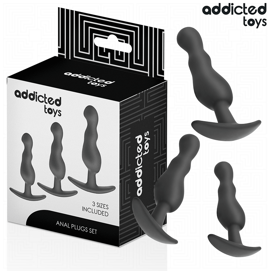 Addicted Toys, lot de 3 plugs anaux ondulés