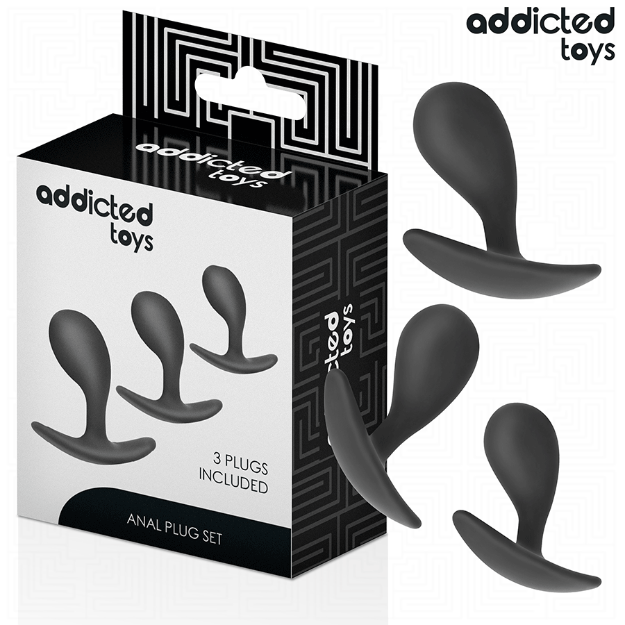 Addicted Toys, lot de 3 plugs anaux courbés