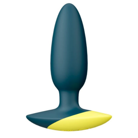 Plug ROMP Bass vert foncé à forme oblongue, base évasée et extrémité jaune