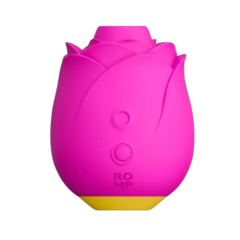 Rose ROMP Rose 2.0 fuchsia avec pétales sculptés, deux boutons en façade et base jaune