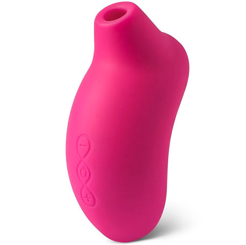 Stimulateur LELO Sona 2 Cruise rose cerise, ouverture supérieure et trois commandes en relief sur le devant