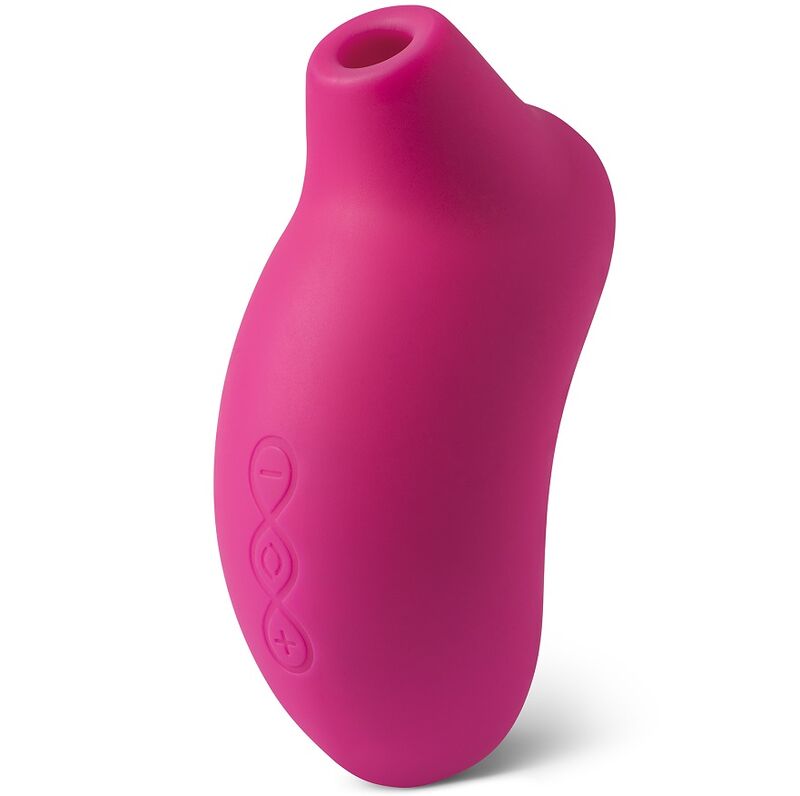 Stimulateur LELO Sona 2 Cruise rose cerise, ouverture supérieure et trois commandes en relief sur le devant