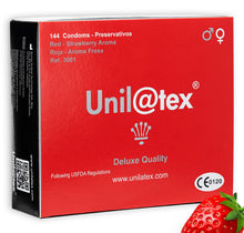 Unilatex Fraise — Préservatifs rouges arôme fraise 54 mm, x144