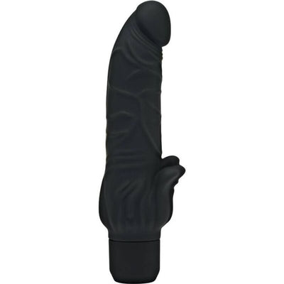 Vibromasseur noir Get Real Classic Stim, forme anatomique sculptée et base cylindrique