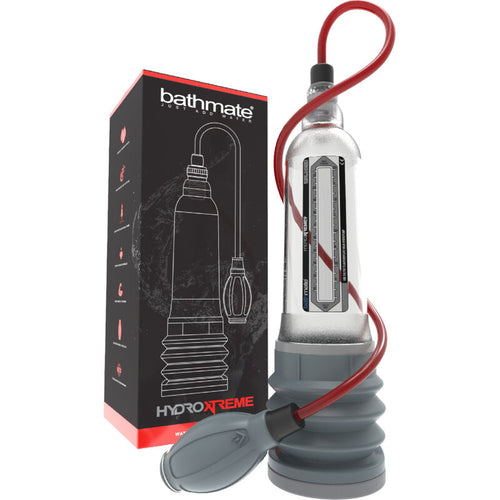 Boîte noire illustrée du cylindre à côté de la pompe, du tuyau rouge et de la poire grise