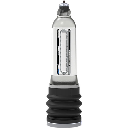 Pompe à eau Bathmate Hydromax 8, cylindre transparent gradué et large soufflet noir à la base