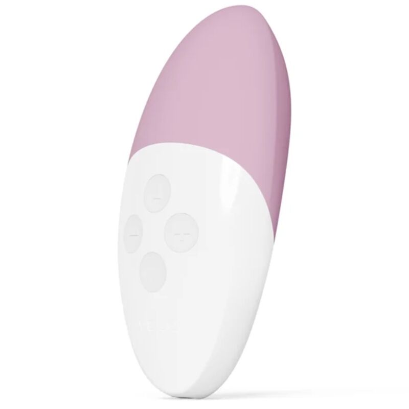 Stimulateur LELO Siri 3 rose tendre et blanc, forme ovale avec quatre boutons sur la face