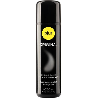 Flacon noir Pjur Original de 250 ml, lubrifiant à base de silicone, pastille jaune pjur