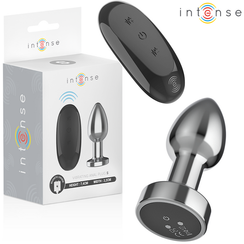 Intense, plug anal métal vibrant 7,4 cm avec télécommande