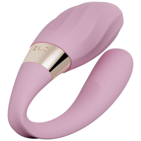 Dispositif rose pâle LELO Tiani Twist en U, avec deux branches arrondies et bande dorée