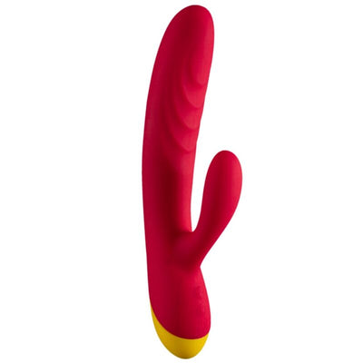 Rabbit ROMP Jazz rouge à grande branche texturée, petite branche lisse et base jaune