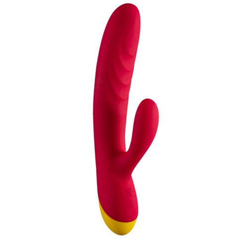Rabbit ROMP Jazz rouge à grande branche texturée, petite branche lisse et base jaune