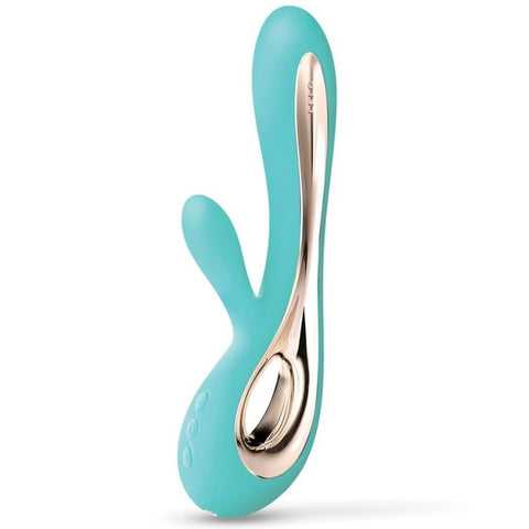 Stimulateur aqua LELO Soraya 2 à deux branches courbes, avec long panneau métallique doré